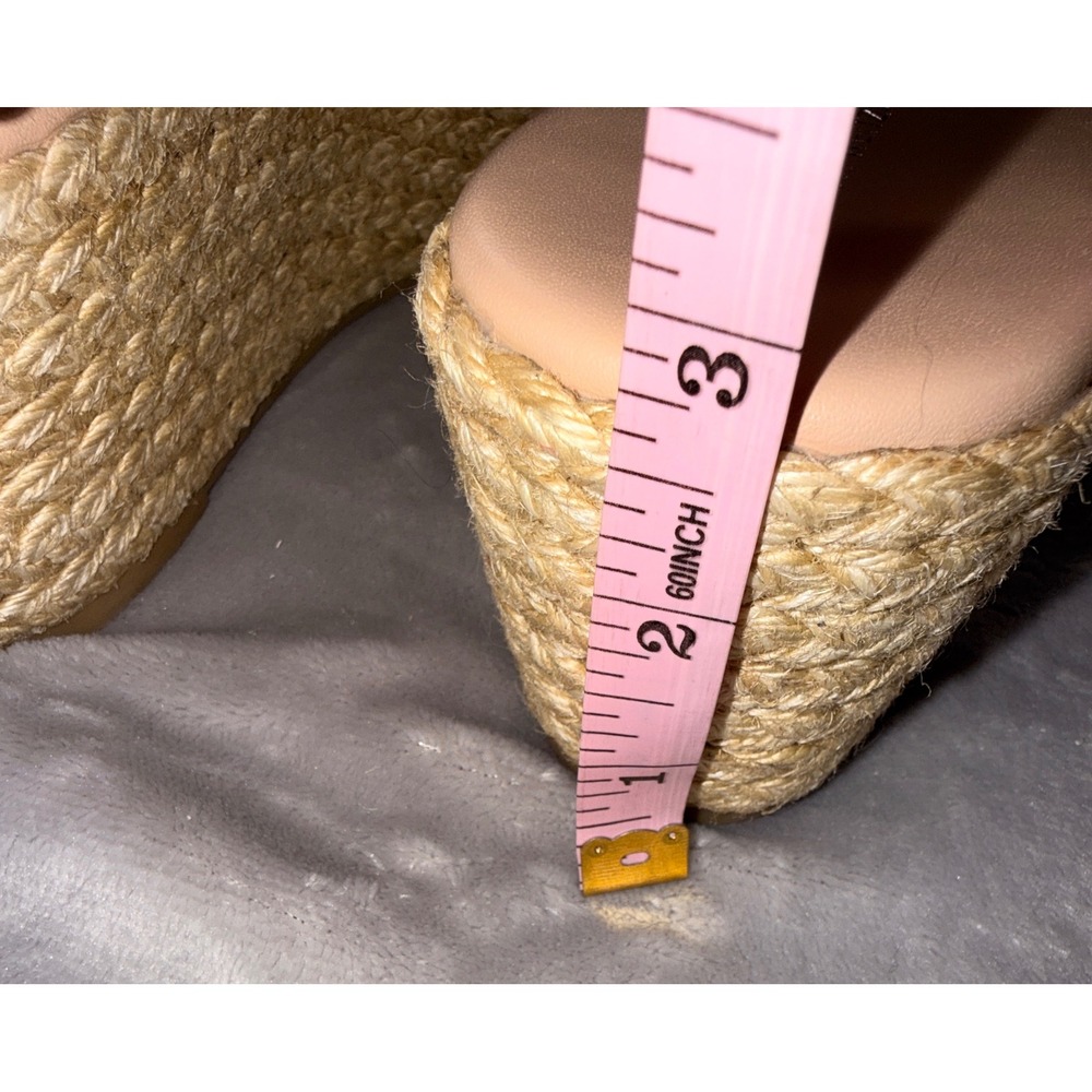 Stuart Weitzman Pink Leather Crystal Buckle Espadrille Wedge‎ Sandals 38 - Picture 6 of 6